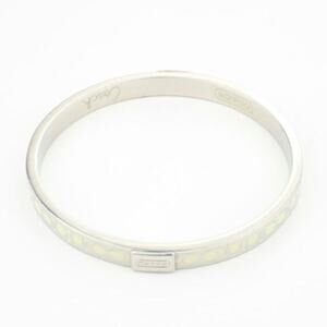 Coach Signature Silver-Tone Logo Plaque Bracelet